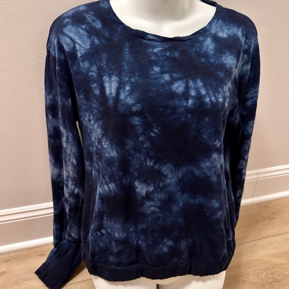 Like New Sanctuary Blue Life Tie-Dye Pullover, Ruffle Cuffs, Size Medium - Picture 3 of 8